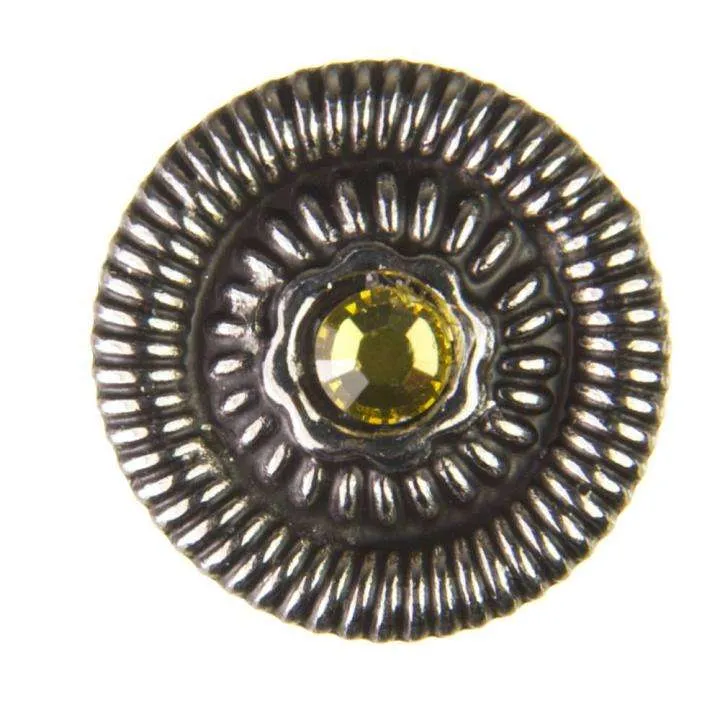 Trachtenknopf Light Topaz (Hellchampagner) mit Swarovski® Crystal ST-19AS Altsilber