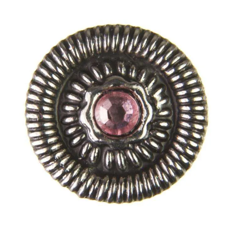 Trachtenknopf Light Rose (Hellrosa) mit Swarovski® Crystal ST-19AS Altsilber