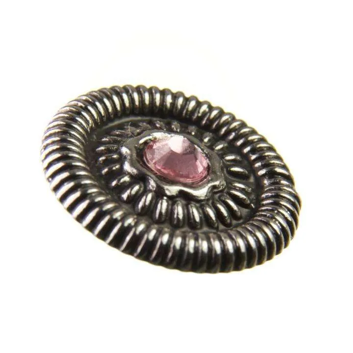 Trachtenknopf Light Rose (Hellrosa) mit Swarovski® Crystal ST-19AS Altsilber