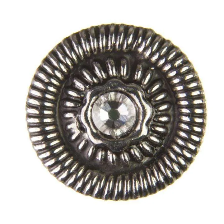 Trachtenknopf Crystal Altsilber – Strass-Metallknopf ST-19