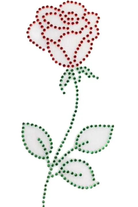 Strass Applikation Rote Rose – Bügelbild AM-ST
