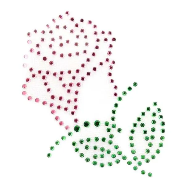 Strass Applikation Rosa Rose