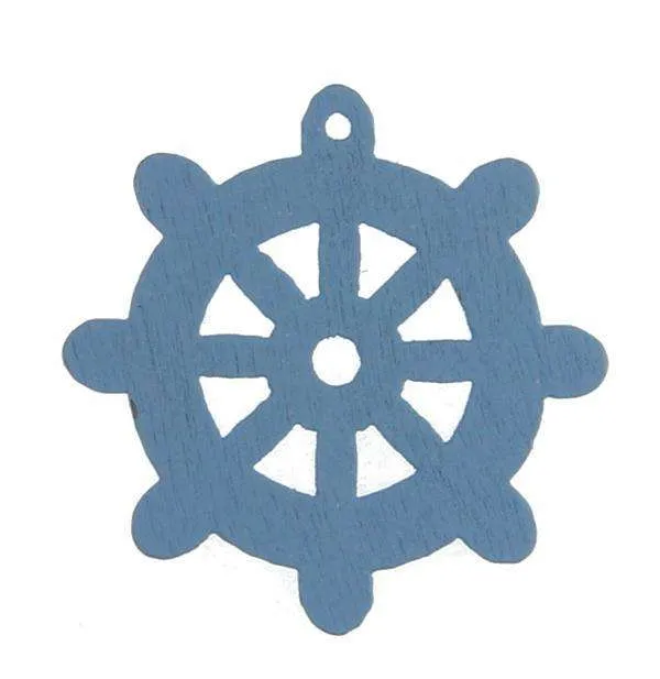 Anhänger Steuerrad Hellblau – Holz AN-19