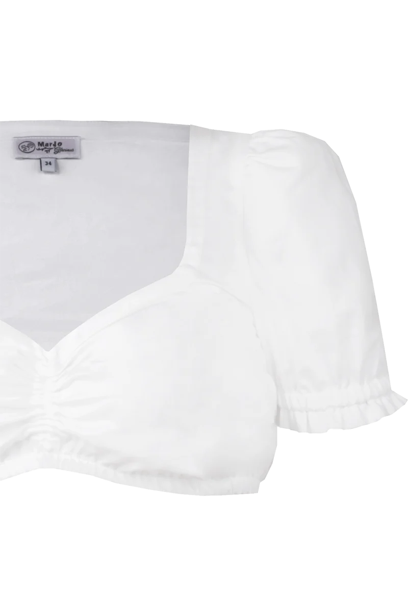 Dirndlbluse mit regulierbaren Zugband Kurzarm