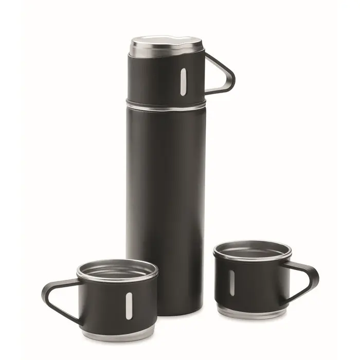 Schwarz SHARM 4tlg. Flasche & Becher-Set, elegant & praktisch