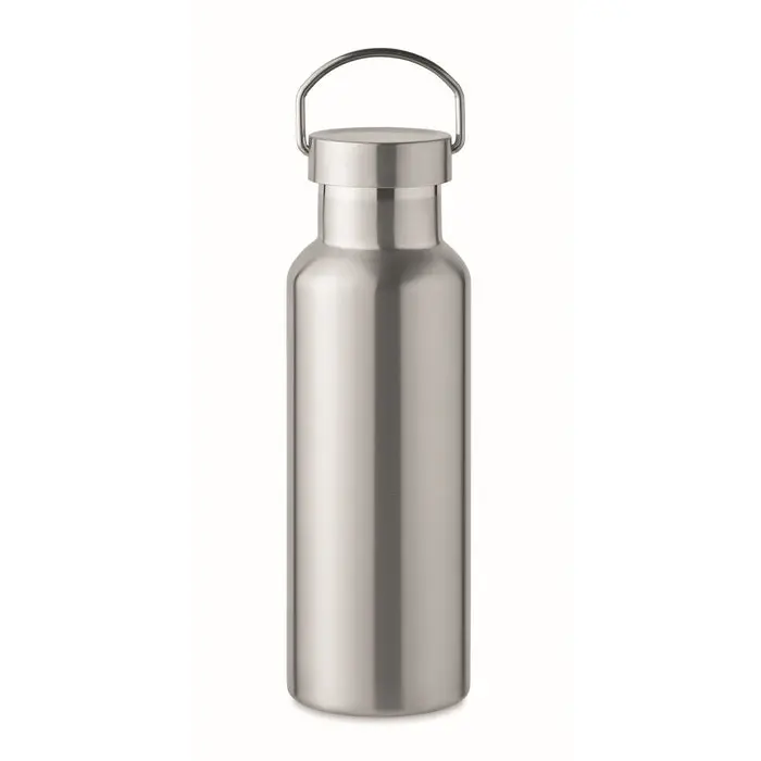 FLORENCE 500ml Doppelwandflasche in Mattsilber, stilvoll