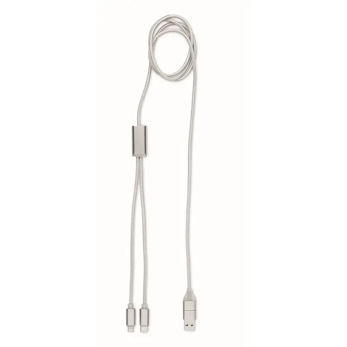 CABLONG 2-in-1 Ladekabel - Elegantes Silber