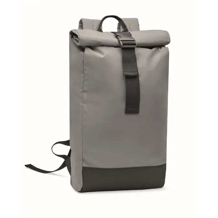 Reflektierender Rucksack BRIGHT ROLLPACK - mattsilber - sicherer und stylischer Begleiter für Alltag und Freizeit