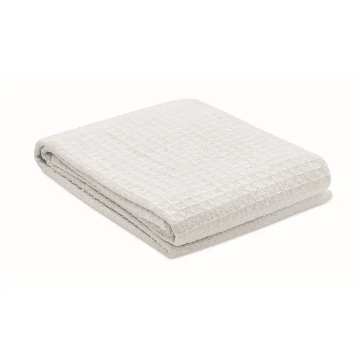 GUSTO Premium Baumwolldecke 350 g/m² in Reinweiß – Luxuriös & Weich