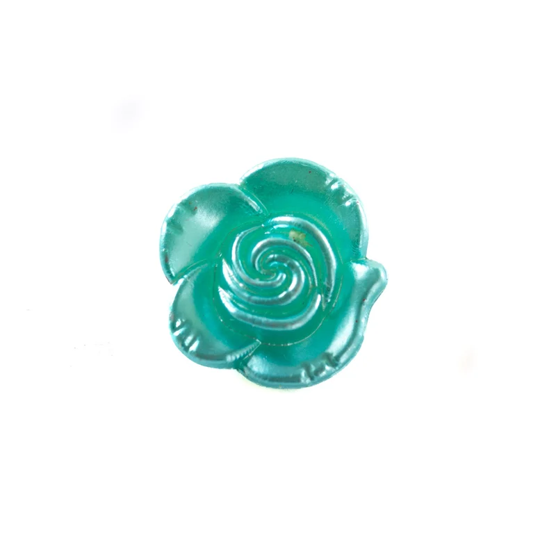 Kinderknopf Blume Türkis 18 mm – Kunststoffknopf KK-104-TUERKIS