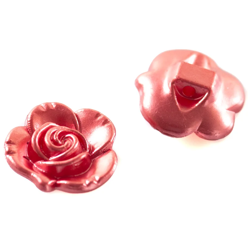 Kinderknopf Blume Rot 18 mm – Kunststoffknopf KK-104-ROT