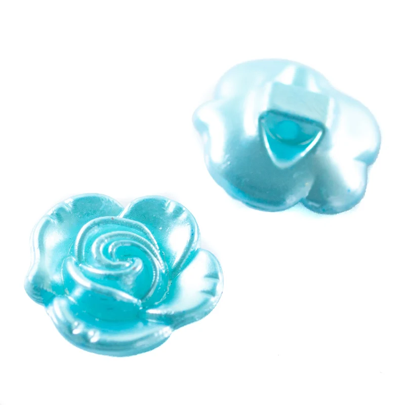 Kinderknopf Blume Blau 18 mm – Kunststoffknopf KK-104-HBLAU