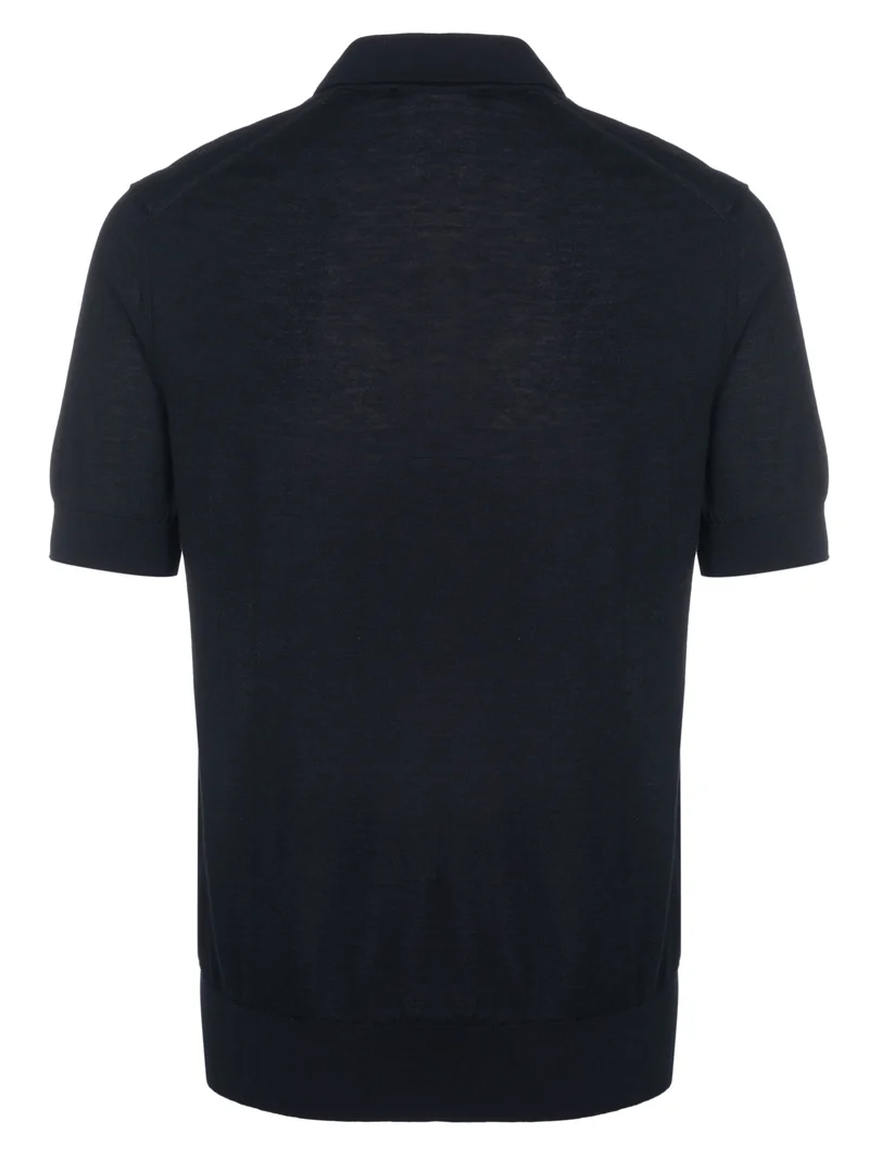 Dolce & Gabbana Henley Strickpolo schwarz