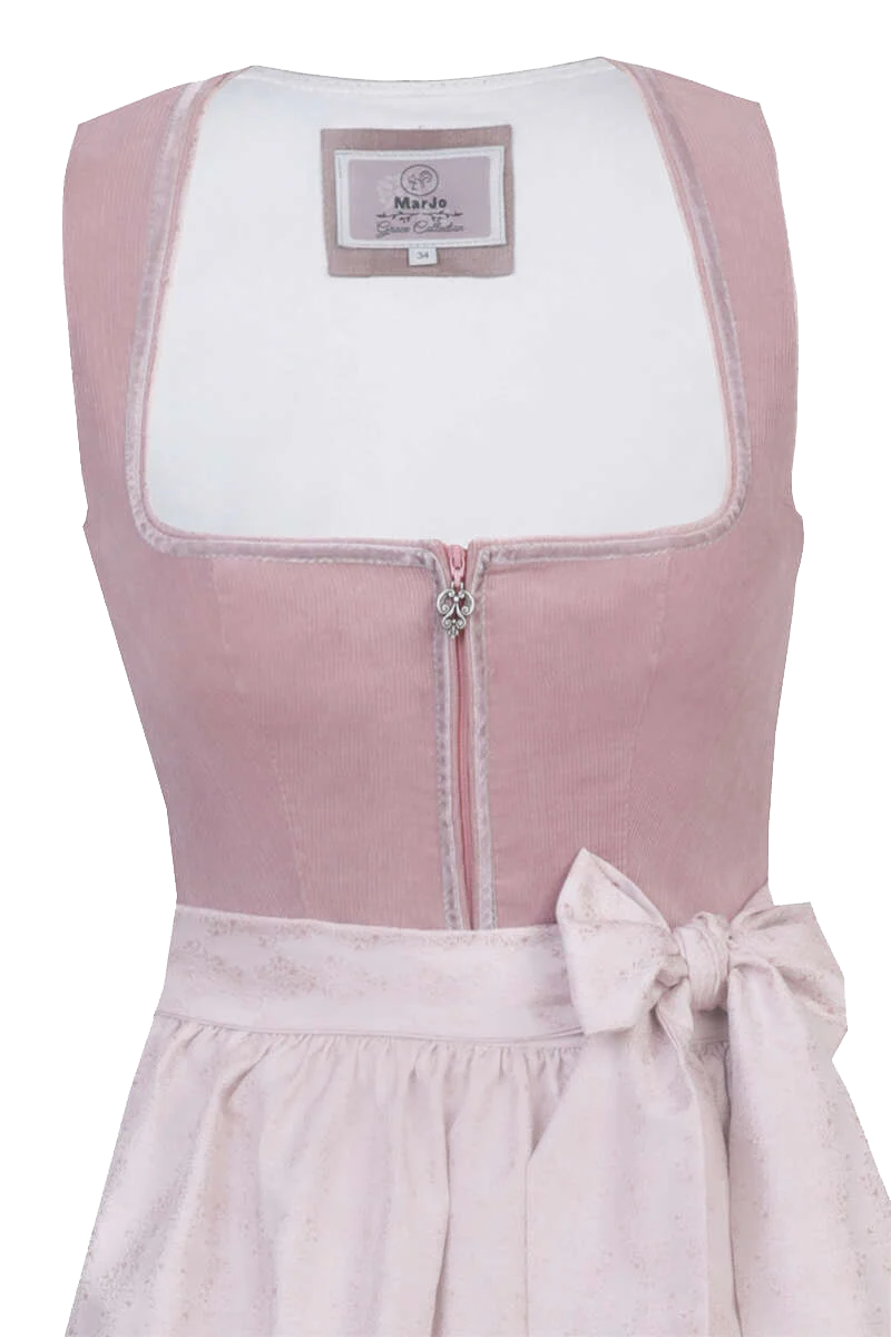 Midi-Dirndl Cordsamt - puder rosa