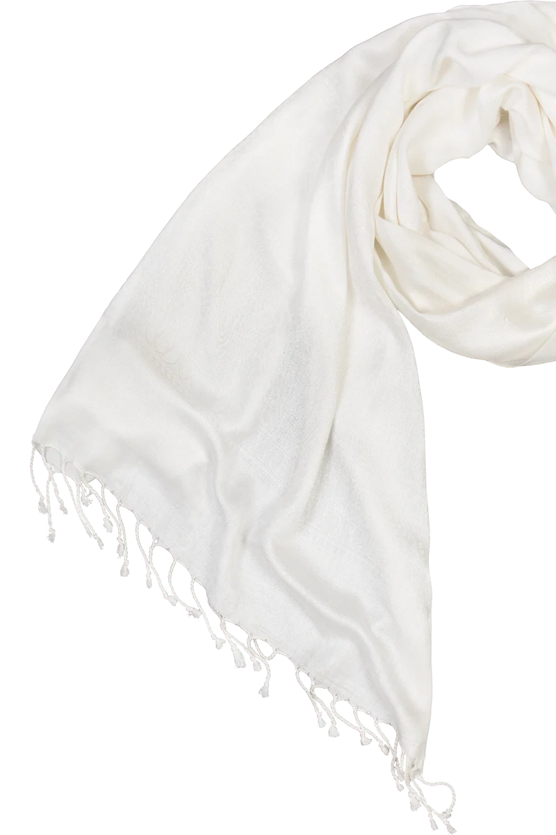 Damen Tuch im Pashmina-Stil mit Muster - offwhite