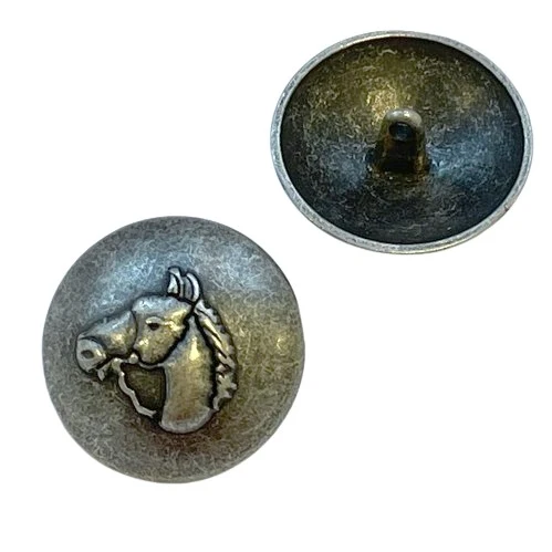 Metallknopf Altsilber-Silber – Öse MK-103AS