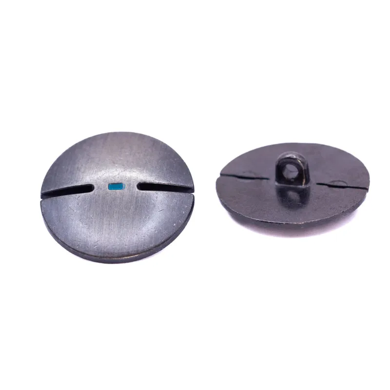 Metallknopf Altsilber-Silber-Blau – Öse MK-167