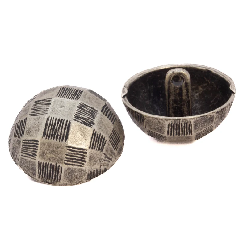 Metallknopf Halbkugel Altsilber-Silber – Öse MK-319