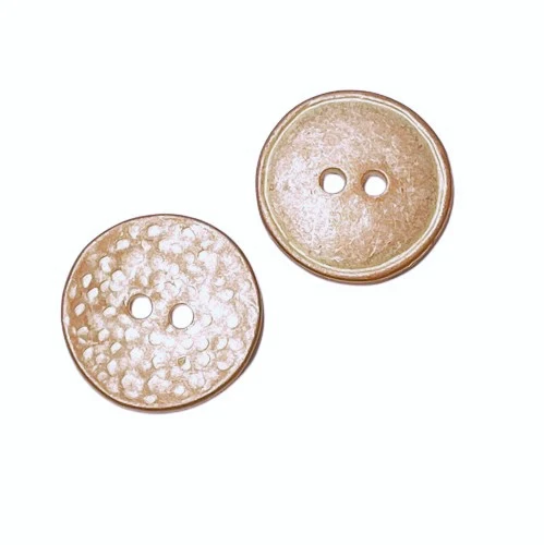 Metallknopf Muster Kupfer-Creme/Natur – Trachtenknopf MK-7