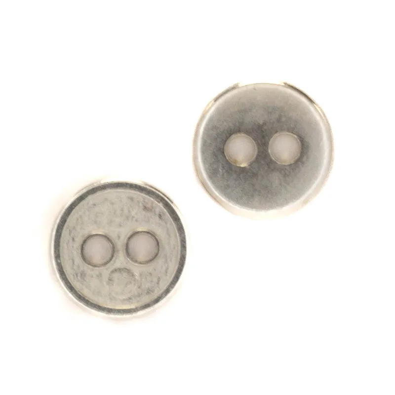 Metallknopf flach Silber – 2-Loch MK-96S