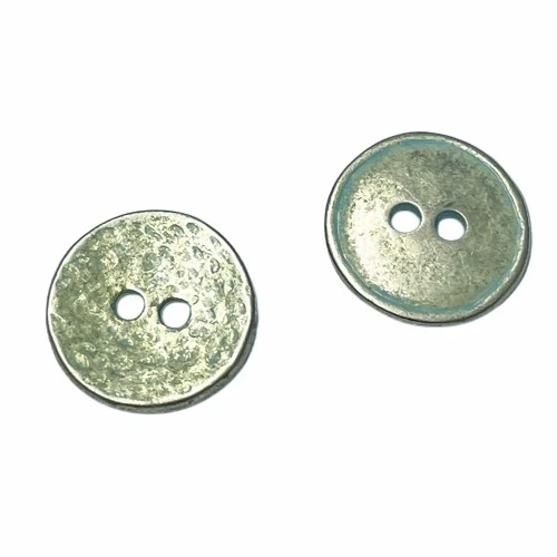 Metallknopf Muster Silber-Blau – Trachtenknopf MK-7