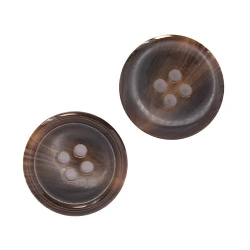 Hornimitatknopf Braun 4-Loch-Knopf – Blazer- und Sakkoknopf HI-95