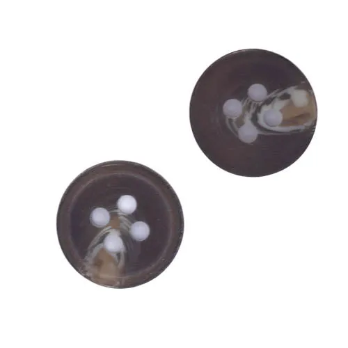 Hornimitatknopf Dunkelbraun 4-Loch-Knopf – Blazer- und Sakkoknopf HI-101