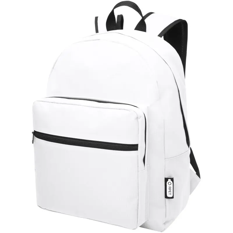 Retrend GRS RPET-Rucksack 16L - Weiß, Umweltfreundlicher, nachhaltiger Tagesrucksack