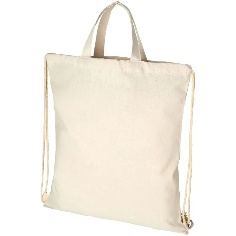 Pheebs Recycelter Kordelzug-Rucksack 6L, Natural - Stabil und Öko