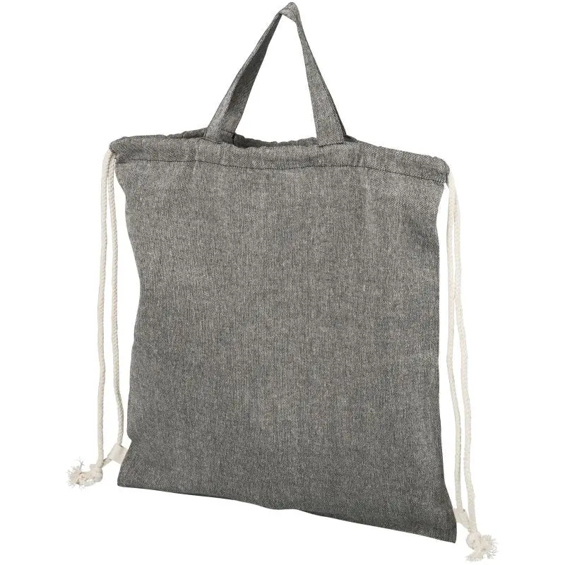 Pheebs recycelter Rucksack mit Kordelzug 6L - Heather Schwarz & Nachhaltig