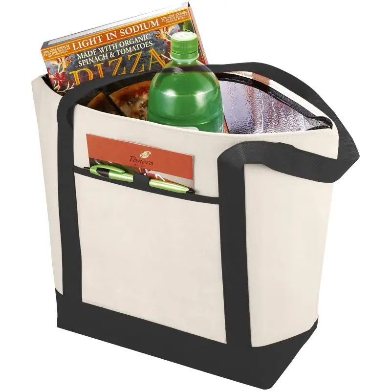 Lighthouse Non Woven Kühltasche, 21L, Natur/Schwarz, nachhaltig