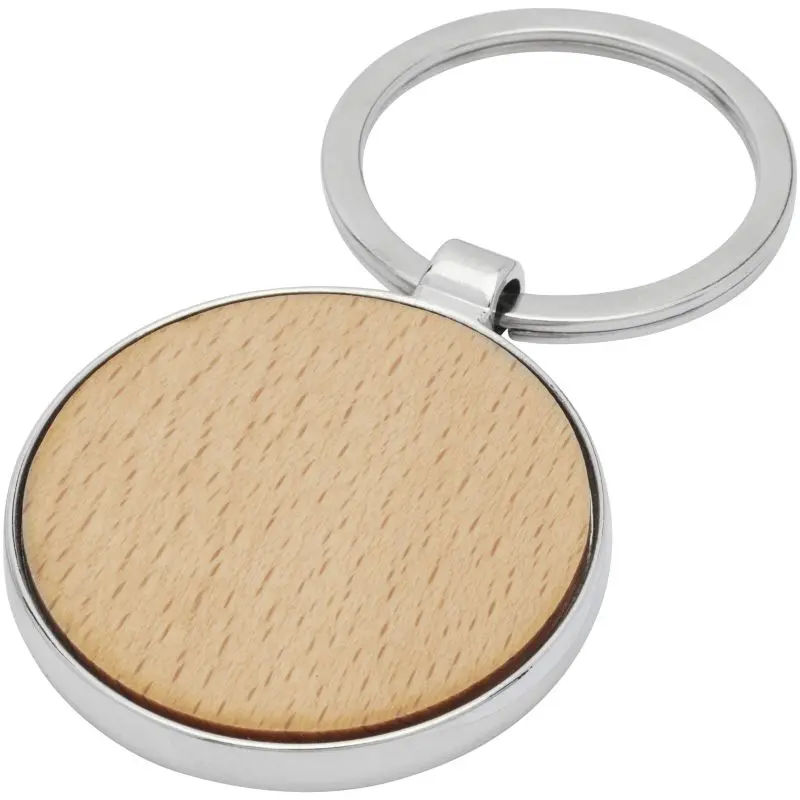 Moreno Schlüsselanhänger aus Buchenholz - Rundes Design, Naturfarben
