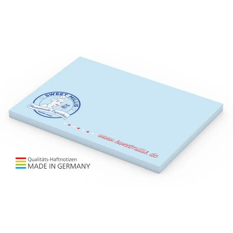 Dekorative Blaue Haftnotizen 100x72mm mit 4C-Druck
