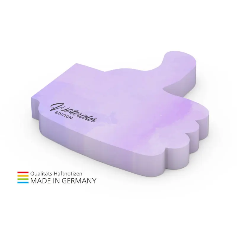 Umweltfreundliche Daumenform-Haftnotizen, 100 Blatt, mit 4C-Druck - Nachhaltige Notizzettel