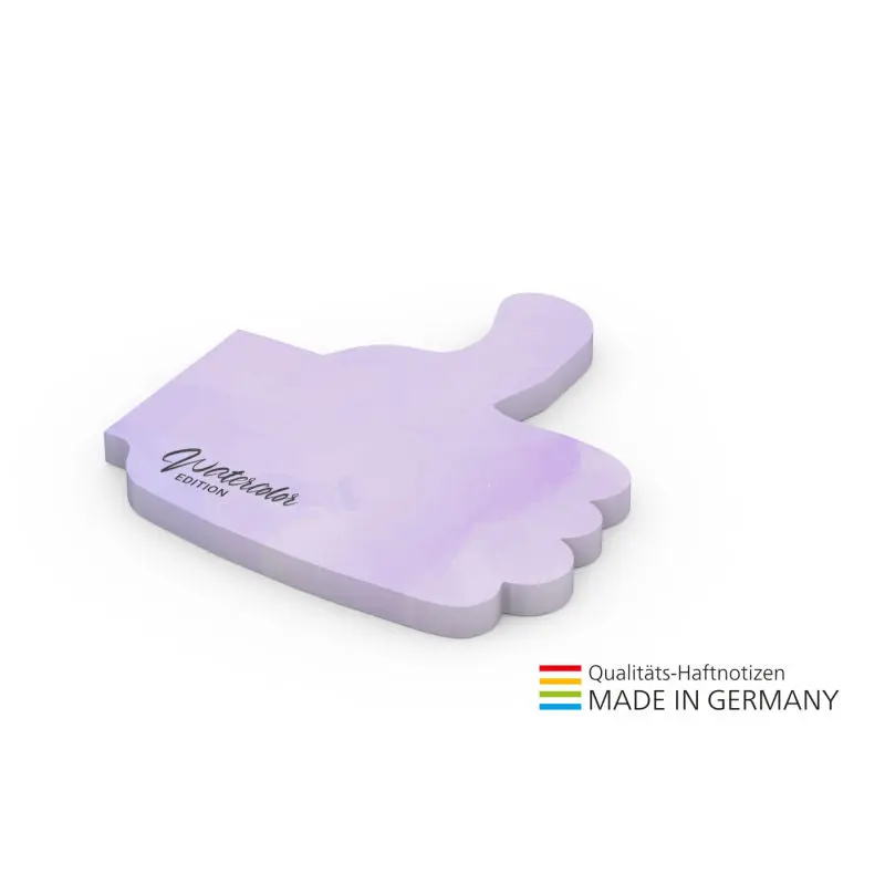 Umweltfreundliche Sticky Notes, Daumenform mit Vollfarbdruck: Nachhaltiges Notieren mit einem besonderen Touch