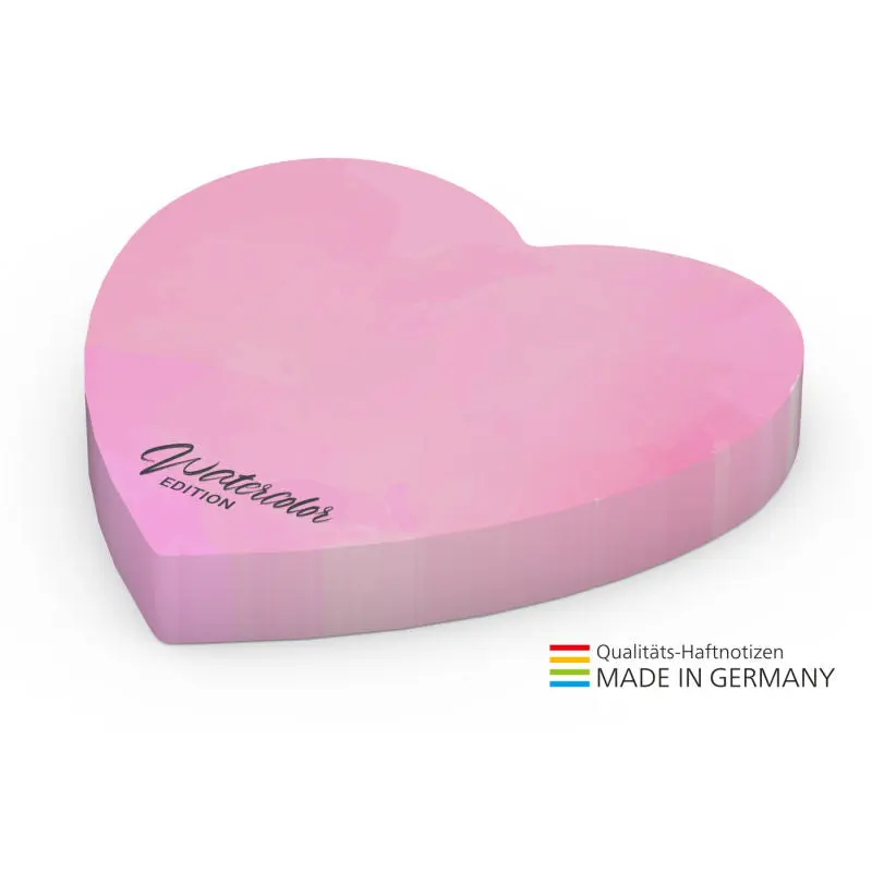 Herzförmige Sticky Notes, 100 Blatt inkl. 4C-Druck: Romantische Notizen mit lebendigen Farben