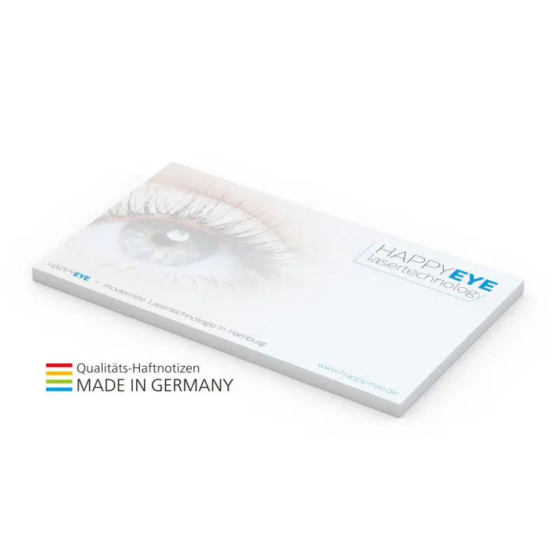 Haftnotizen Basic 125 x 72 mm, 50 Blätter inkl. 4C-Druck – Selbstklebende Notizzettel
