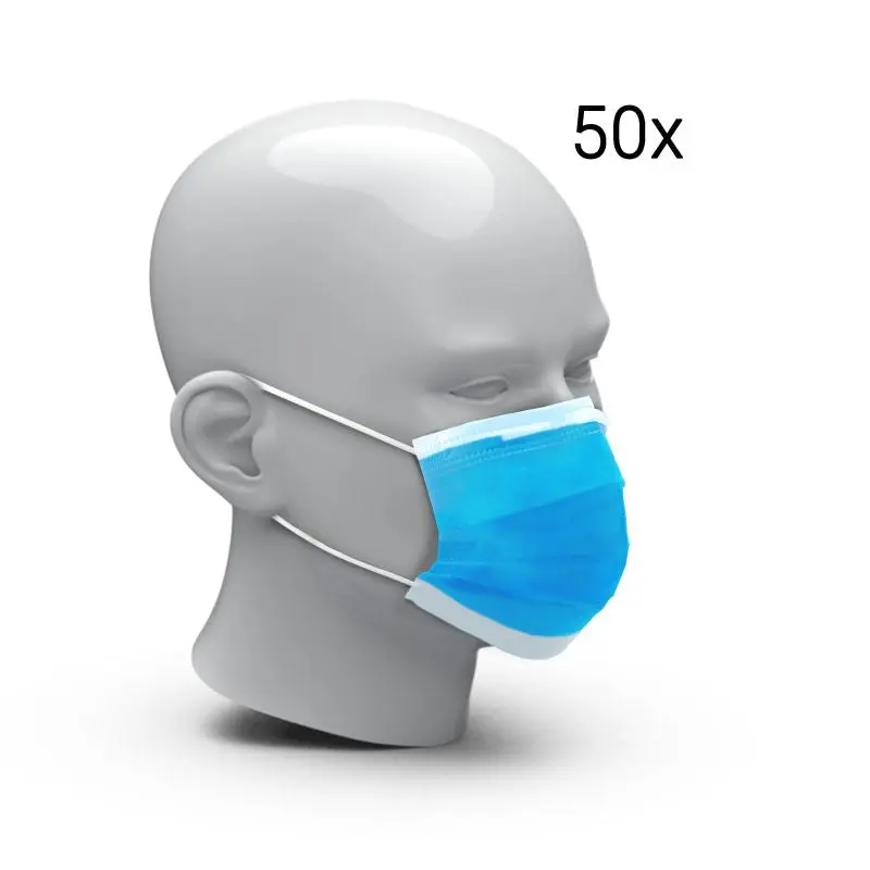 Einweg-Gesichtsmasken 50er Set - Hellblau – Praktisch & Hygienisch