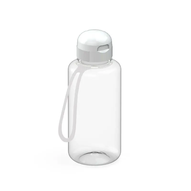 Sports Trinkflasche 700ml mit Riemen, Transparent-Weiß
