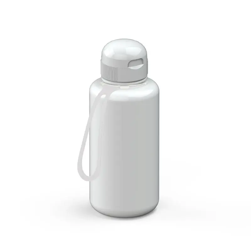 700ml Sports Flasche mit Riemen, Weiß-Transparent