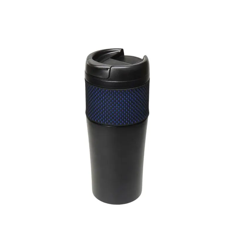 Temptation Großer Isolierbecher mit Manschette 500 ml, Schwarz-Blau, Stilvoll