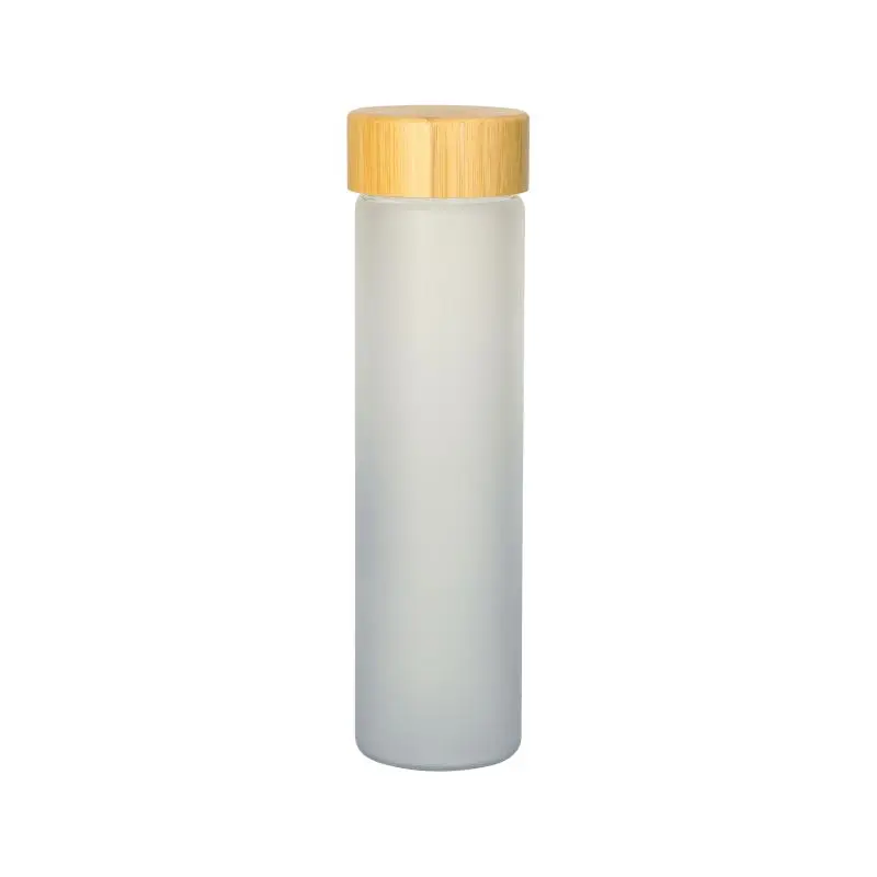 Frosted Elegante Glas-Trinkflasche 600 ml - Chic Grau