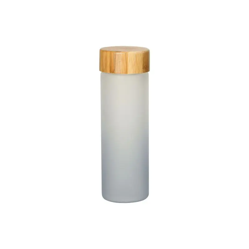 Frosted Glas-Trinkflasche 400 ml - Modernes Mattgrau