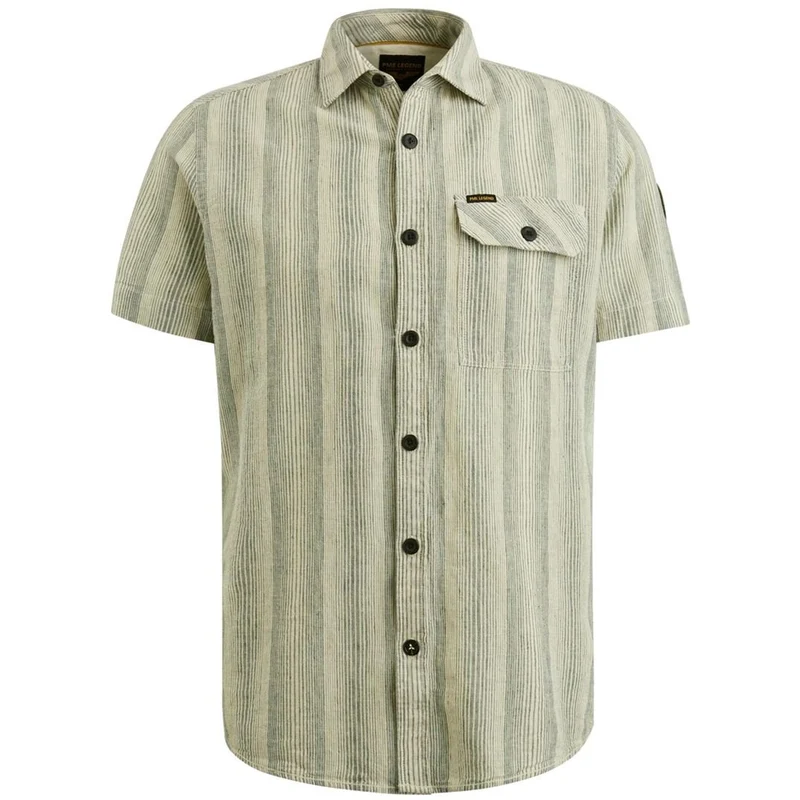 PME-Legend Short Sleeve Shirt Yarn Dyed Strip grün
