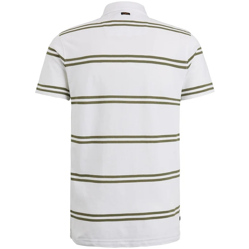 PME-Legend Short sleeve polo Rugby stripe weiß
