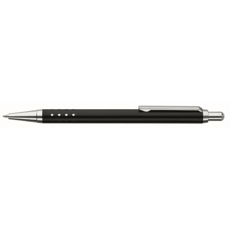 Schwarzer Slimline Druckkugelschreiber: Eleganter Kugelschreiber, schlankes Design, reibungsloses Schreiben