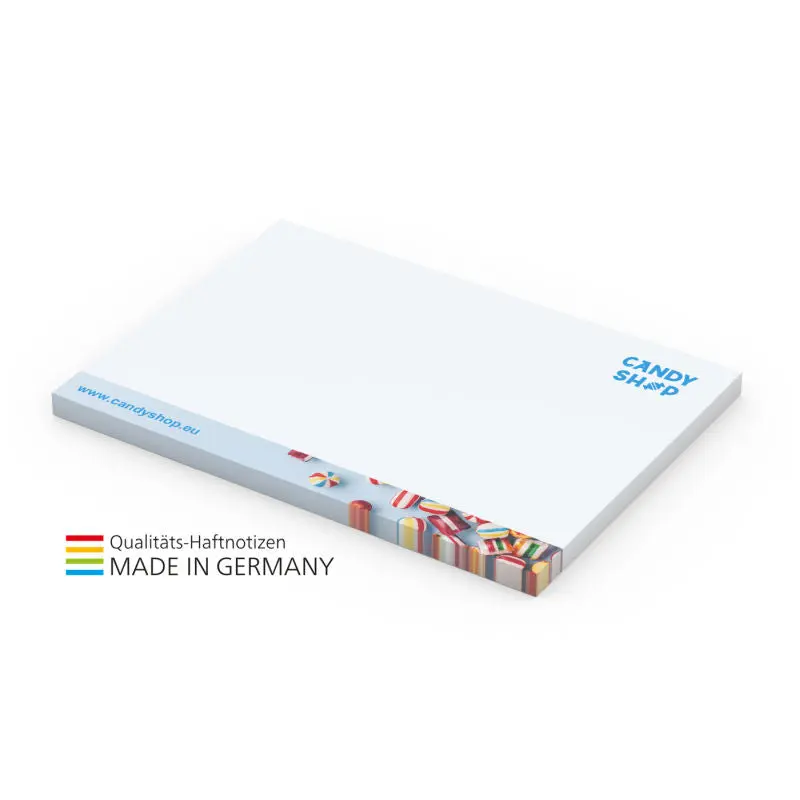 Haftnotiz Basic 100 x 72 mm, 50 Blatt, personalisierbar inkl. 4C-Druck