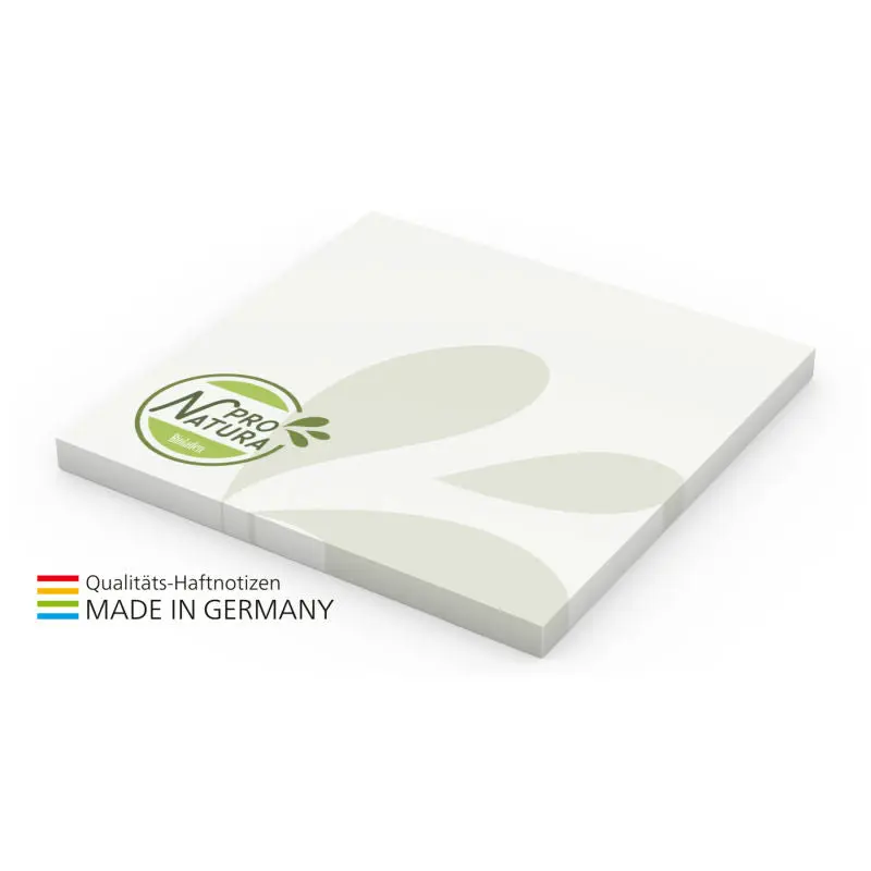 Umweltfreundliche Recycling-Haftnotizen 72 x 72 mm mit 4C-Druck - Basic Notizzettelblock