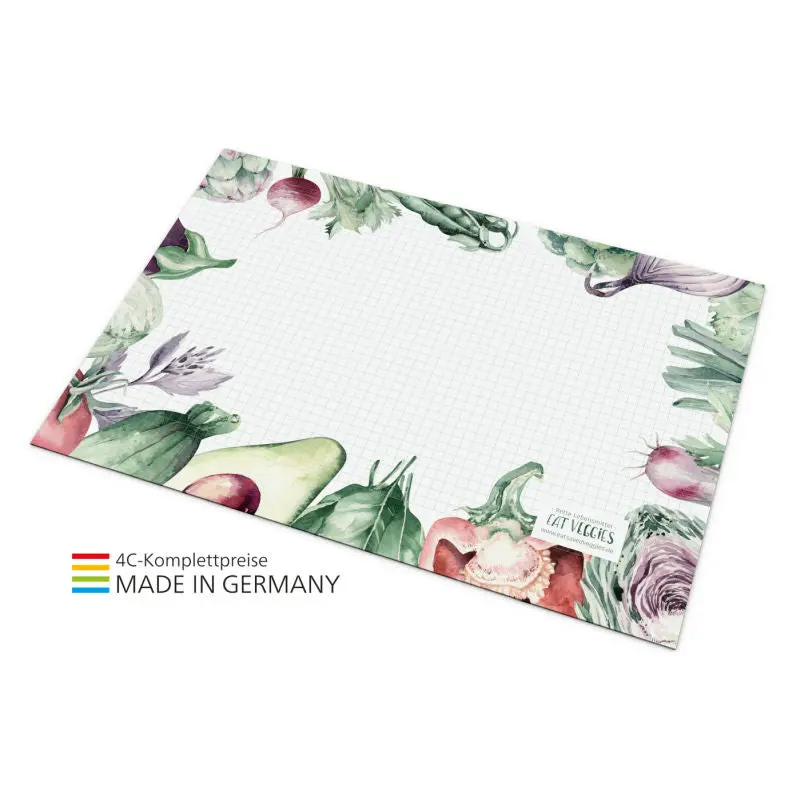 Recycling Schreibunterlage, 25 Blatt mit lebhaftem 4C-Druck – Umweltfreundlich