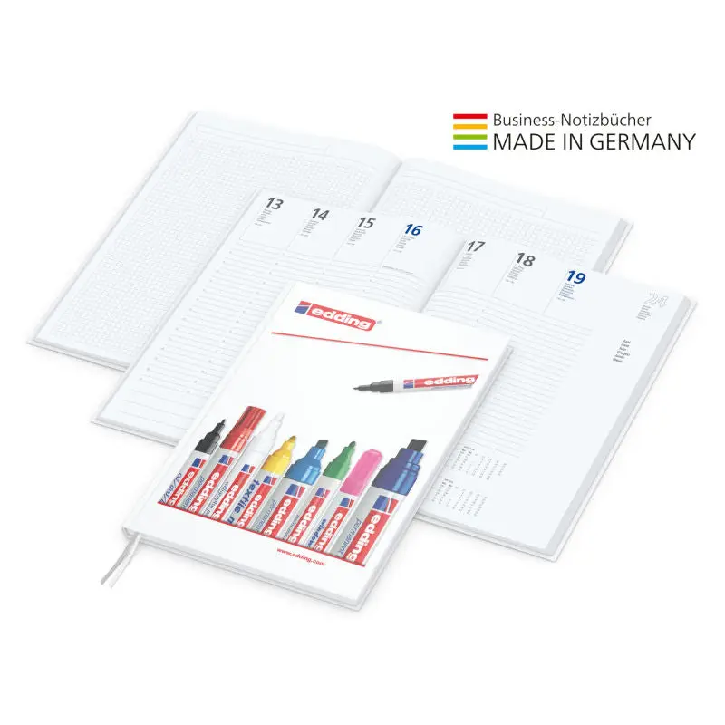 A4 Note-Hybrid Notizbuch: Glanzkaschierung mit individuellem 4C-Druck